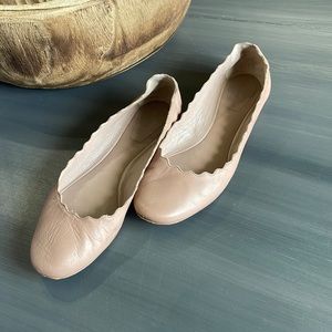 Chloe 35 1/2 Pink Nude Scalloped Flats